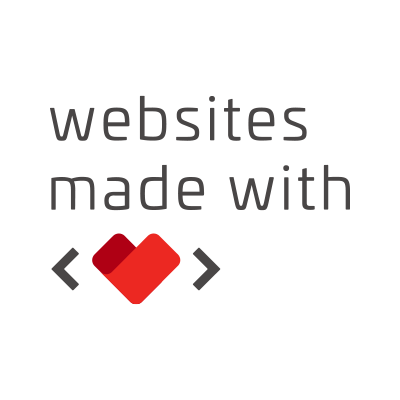 Websites Made With Love logo black and red with heart icon